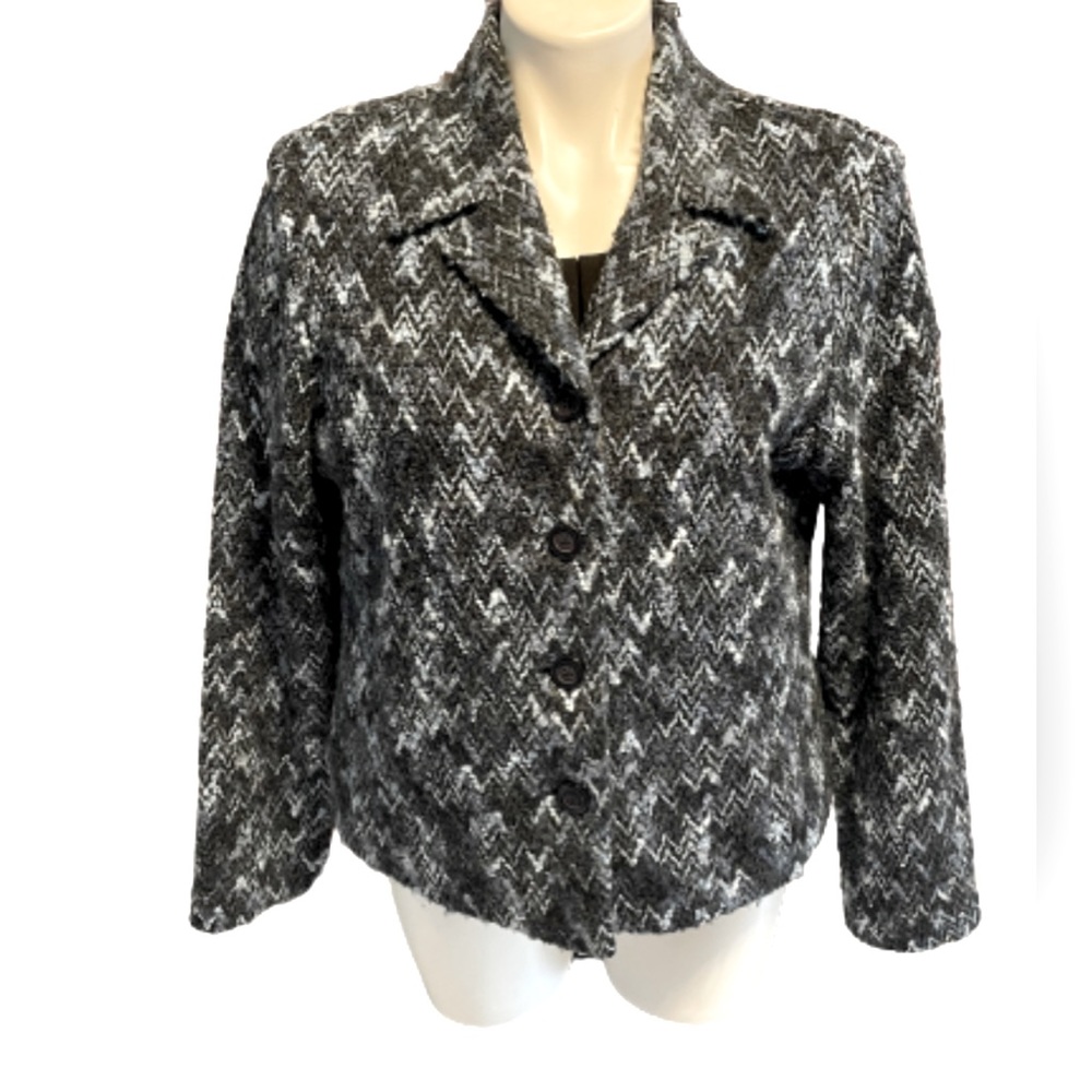Dress Barn Women’s Tweed Blue Button Up Blazer - Picture 1 of 10
